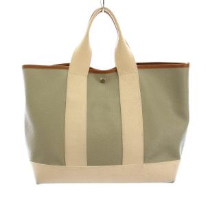 TOPKAPI トートバッグ レザー ミントグリーン アイボリー /YM D