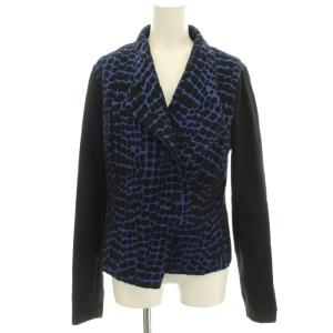 Holiday2012 テーラードジャケット アニマル柄 M 青 黒 /G