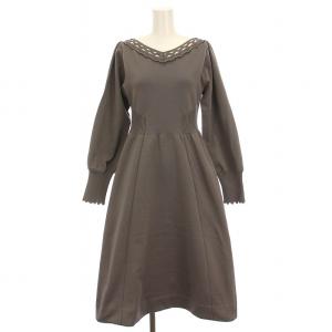 カットワークホールガーメントワンピース ロング 長袖 36 グレー CWN0225035 /YM