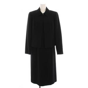 ブラックフォーマル スーツ セットアップ 上下 ジャケット ワンピース ロング 9AR 黒 1408328-01