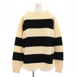 セーター ニット ウール ボーダー 長袖 F 黒 白 CH806551ER /YM