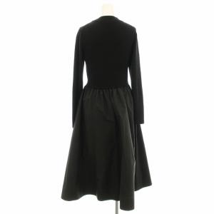 ANAYI 23AW ニットワンピース 102327-14-730-95 異素材切替 長袖 ロング フレアスカート