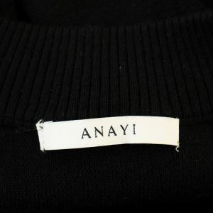 ANAYI 23AW ニットワンピース 102327-14-730-95 異素材切替 長袖 ロング フレアスカート