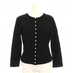 カーディガンプレッション コットン 裏起毛 長袖 T1 黒 ED17M001 /YM