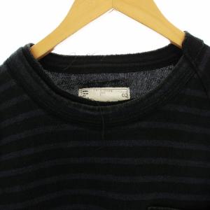 sacai Tシャツ 半袖 ボーダー柄 アシンメトリー アシメ 1 黒 ブラック ネイビー 19-1968M /OR