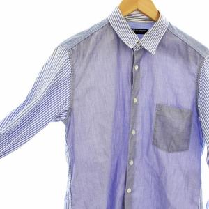 COMME des GARCONS HOMME シャツ 長袖 ストライプ XS 水色 白 ホワイト /OR
