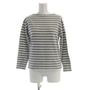 バスクシャツ カットソー ボーダー ボートネック 七分袖 USA30 グレー 白 ホワイト /RO