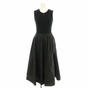 23AW ノースリーブ ワンピース 102327-14-390-95 リブニット 切替 ロング フレアスカート