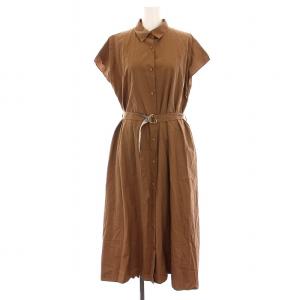シャツワンピース ノースリーブ ロング 38 茶 55J04-404-56 /YM