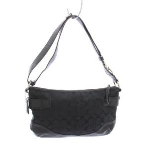 COACH ショルダーバッグ シグネチャー キャンバス レザー 黒 F19683 /YM