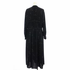 CLANE フラワーステッチワンピース FLOWER STITCH ONE PIECE ロング バンドカラー 長袖