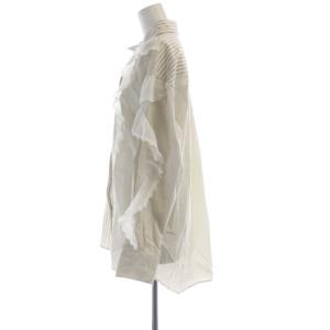 furfur ストライプフリルシャツ ブラウス 長袖 F ベージュ 白 ホワイト RWFT231063 /RO