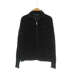 Sports カーディガン ニット 長袖 ジップアップ リブ S/P ブラック /MY OS