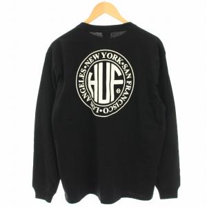 Tシャツ カットソー ロゴプリント 長袖 M 黒 ブラック 114910 /HN