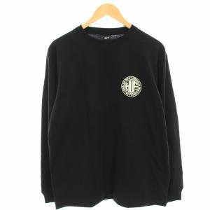 HUF Tシャツ カットソー ロゴプリント 長袖 M 黒 ブラック 114910 /HN