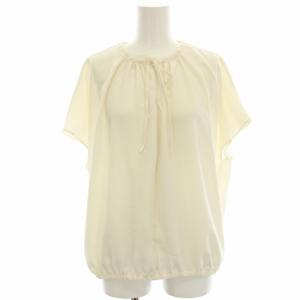 24SS MARVINE NOLIA キーネックブラウス シャツ プルオーバー リボン 半袖 38 白