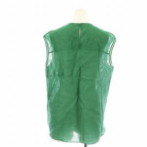 TOMORROWLAND コットンシルクオーガンジー ノースリーブブラウス シアーシャツ ブラウス 36 緑 グリーン /OR