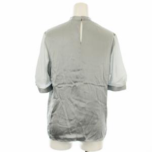 TOMORROWLAND コレクション COLLECTION シルクサテンネックドレープパフスリーブブラウス 半袖 36 グレー