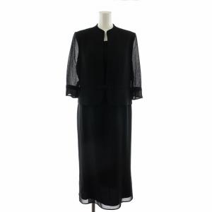 ドッキングワンピース ブラックフォーマル 半袖 ロング 11AR ブラック 1402120-01 /NQ
