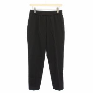 ウォームサテンドロストパンツ テーパード スラックス イージー ウエストゴム ストレッチ 4 黒 ブラック