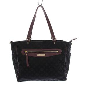 トートバッグ ハンドバッグ 総柄 ナイロン レザー 紺 /YM