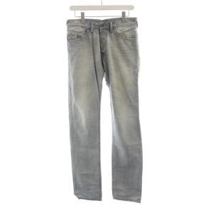 IAKOP デニムパンツ ジーンズ ジーパン ウォッシュ加工 ボタンフライ W28L32 ライトグレー