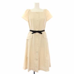 ワンピース 半袖 ロング ベルト付き 40 ベージュ W5J15-365-40 /TK