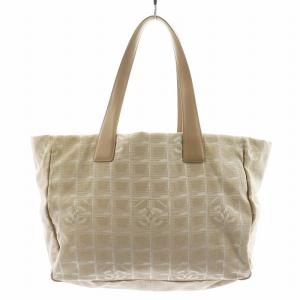 CHANEL ニュートラベルラインMM ココマーク ハンドバッグ トートバッグ ショルダーバッグ レザー 10番台 ベージュ