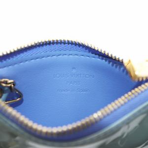 LOUIS VUITTON モノグラムヴェルニ ポシェットクレ コインケース 小銭入れ キーリング キーケース 水色 ライトブルー