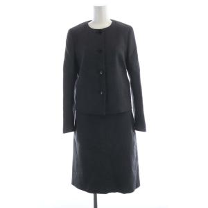 スーツ セットアップ テーラードジャケット タイトスカート ひざ丈 38 グレー V5E14-862-08