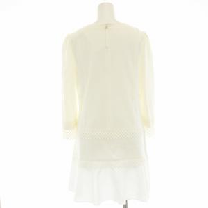 TO BE CHIC チュニック カットソー レース 切替 七分袖 白 ホワイト W5000-999 /HN