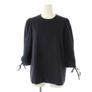 COTTO NINTERLOCK HAENA シャツ ブラウス 七分袖 38 ネイビー 03-2101021-890-038