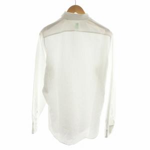 Finamore シャツ ストライプ柄 長袖 コットン L 白 ホワイト 42-207-10-075805 /AN47