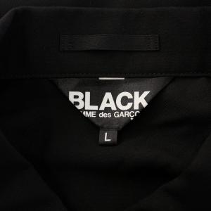BLACK COMME des GARCONS ウールギャバジンジャケット アシンメトリー  L ブラック 1O-J017