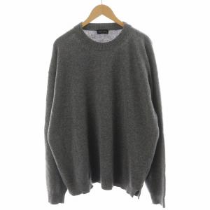 ニット セーター 長袖 ウール カシミヤ混 54 グレー /AN20