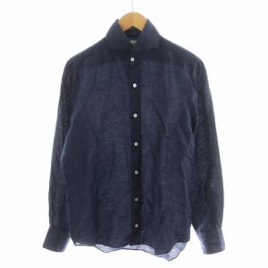 シャツ 長袖 M 紺 ネイビー /AN43