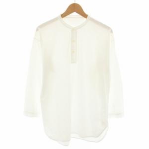 ロンT Tシャツ カットソー ヘンリーネック 長袖 タグ付き 4 白 ホワイト 4037095 /YT