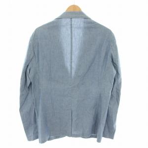 GIANNETTO テーラードジャケット シングル 薄手 ピンバッジ付き 48 水色 ライトブルー /YT