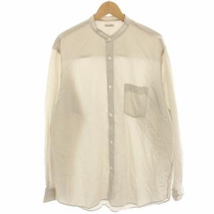 BEL&CO STRIPEBANDCOLLARSHIRT-ALINE バンドカラーシャツ ノーカラーシャツ