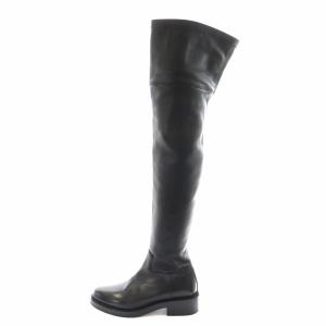 ニーハイブーツ ロックスタッズ 37 ブラック