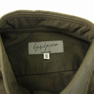 Yohji Yamamoto POUR HOMME カジュアルシャツ 長袖 コットン 2 カーキ HC-B10-031 /KU