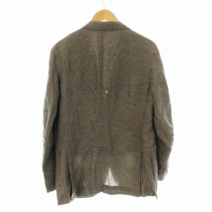 ISAIA SAILOR テーラードジャケット ブレザー 背抜き 麻 リネン 48 茶 ブラウン 007173 /KU
