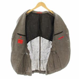ISAIA SAILOR テーラードジャケット ブレザー 背抜き 麻 リネン 48 茶 ブラウン 007173 /KU