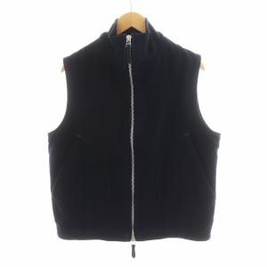 ベスト 裏地キルティング ダブルジップ コットン 4 紺 ネイビー /AN33