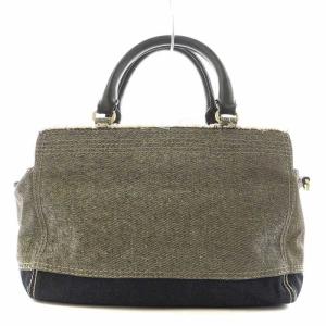 DIESEL ハンドバッグ ロゴ デニム地 グレー 紺 ネイビー /AN24