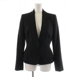 ショールカラージャケット シングル 絹 シルク混 40 ブラック F29R4T /NQ