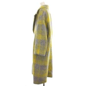 STUNNING LURE モヘアチェックロングコート アウター 1 黄色 グレー 114290152200 /YM