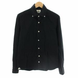 シャツ ボタンフライ 長袖 39 黒 ブラック /YT