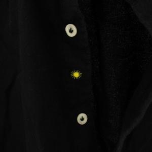 GIANNETTO シャツ ボタンフライ 長袖 39 黒 ブラック /YT