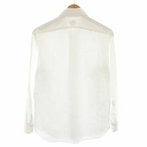 GIANNETTO シャツ ホリゾンタルカラー 長袖 透かしチェック柄 40 白 ホワイト /YT